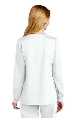 WonderWink Women's Premiere Flex Full-Zip Scrub Jacket (White)