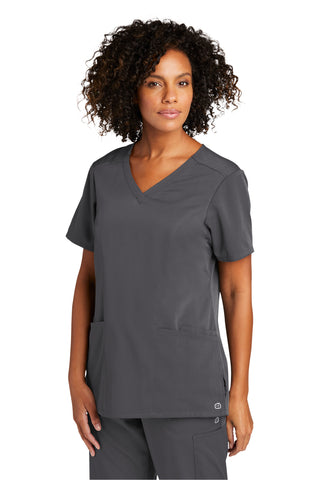 WonderWink Women's Premiere Flex V-Neck Top (Pewter)