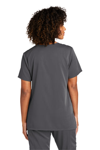 WonderWink Women's Premiere Flex V-Neck Top (Pewter)