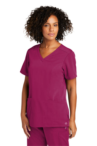 WonderWink Women's Premiere Flex V-Neck Top (Wine)