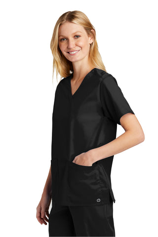 WonderWink Women's WorkFlex V-Neck Top (Black)