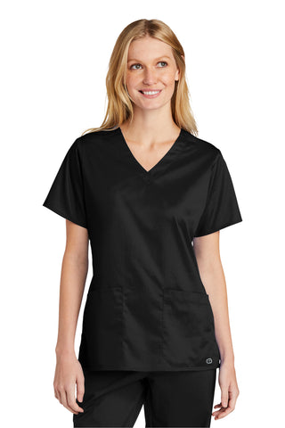 WonderWink Women's WorkFlex V-Neck Top (Black)