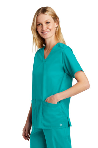 WonderWink Women's WorkFlex V-Neck Top (Teal Blue)