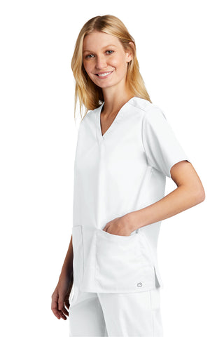 WonderWink Women's WorkFlex V-Neck Top (White)