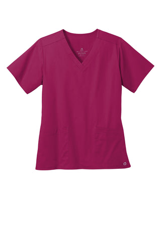 WonderWink Women's WorkFlex V-Neck Top (Wine)