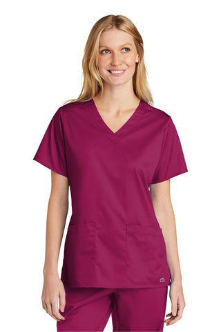 WonderWink Women's WorkFlex V-Neck Top (Wine)