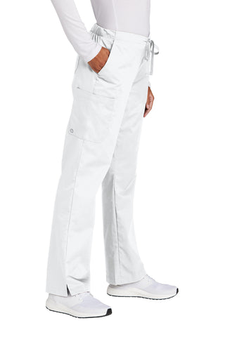 WonderWink Women's Petite WorkFlex Flare Leg Cargo Pant (White)