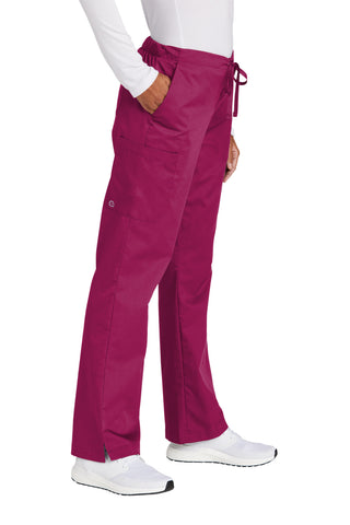 WonderWink Women's Petite WorkFlex Flare Leg Cargo Pant (Wine)