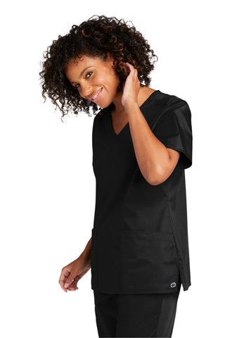 WonderWink Women's WorkFlex Mock Wrap Top (Black)