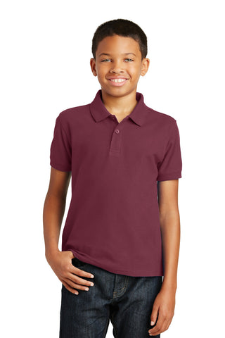 Port Authority Youth Core Classic Pique Polo (Burgundy)