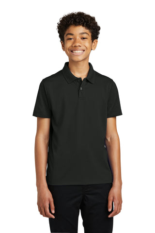 Port Authority Youth Dry Zone UV Micro-Mesh Polo (Deep Black)