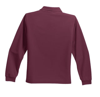 Port Authority Youth Long Sleeve Silk Touch Polo (Burgundy)