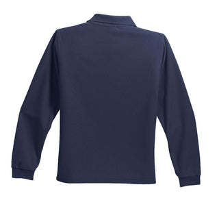 Port Authority Youth Long Sleeve Silk Touch Polo (Navy)