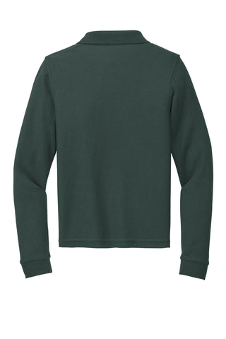 Port Authority Youth Long Sleeve Silk Touch Polo (Dark Green)