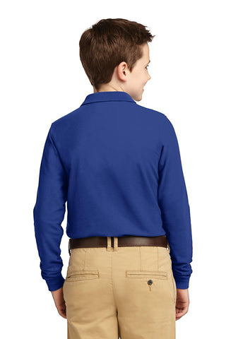 Port Authority Youth Long Sleeve Silk Touch Polo (Royal)