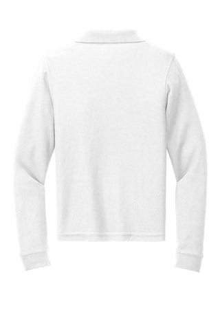 Port Authority Youth Long Sleeve Silk Touch Polo (White)