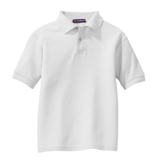 Port Authority Youth Silk Touch Polo (White)