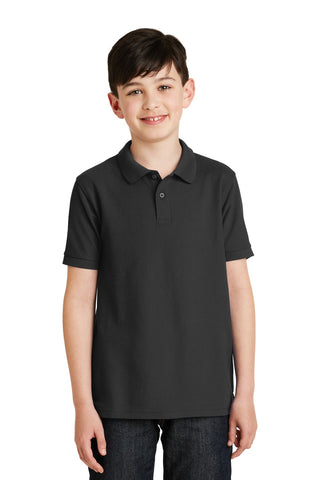 Port Authority Youth Silk Touch Polo (Black)