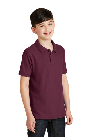 Port Authority Youth Silk Touch Polo (Burgundy)