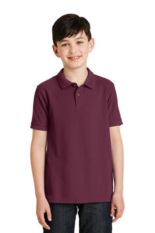 Port Authority Youth Silk Touch Polo (Burgundy)