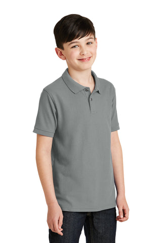 Port Authority Youth Silk Touch Polo (Cool Grey)