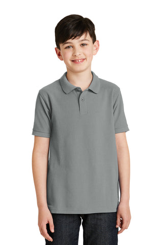 Port Authority Youth Silk Touch Polo (Cool Grey)