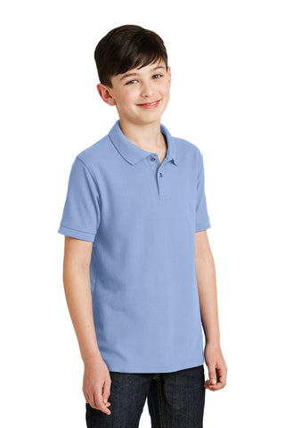 Port Authority Youth Silk Touch Polo (Light Blue)