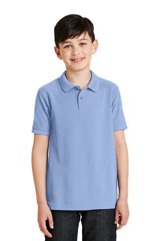 Port Authority Youth Silk Touch Polo (Light Blue)