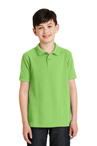 Port Authority Youth Silk Touch Polo (Lime)