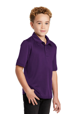 Port Authority Youth Silk Touch Performance Polo (Bright Purple)