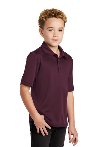 Port Authority Youth Silk Touch Performance Polo (Maroon)