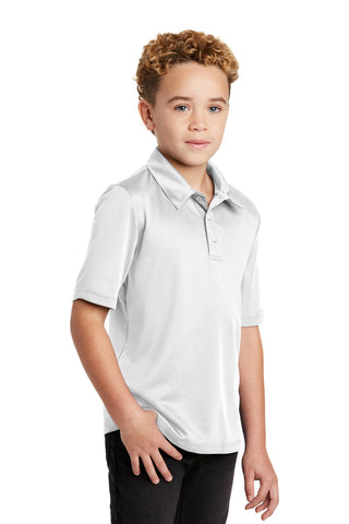 Port Authority Youth Silk Touch Performance Polo (White)