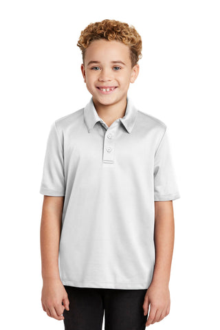 Port Authority Youth Silk Touch Performance Polo (White)