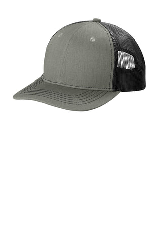 Port Authority Youth Snapback Trucker Cap (Heather Grey/ Black)