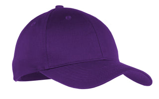 Port & Company Youth Six-Panel Twill Cap (Purple)