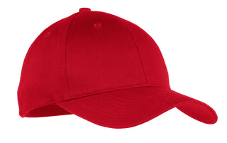 Port & Company Youth Six-Panel Twill Cap (Red)