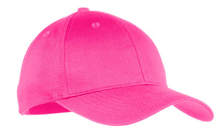 Port & Company Youth Six-Panel Twill Cap (Neon Pink)