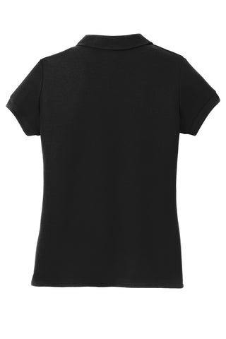 Port Authority Girls Silk Touch Peter Pan Collar Polo (Black)