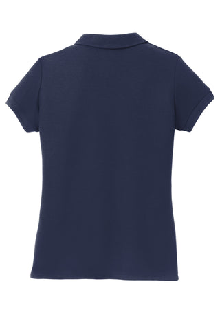 Port Authority Girls Silk Touch Peter Pan Collar Polo (Navy)