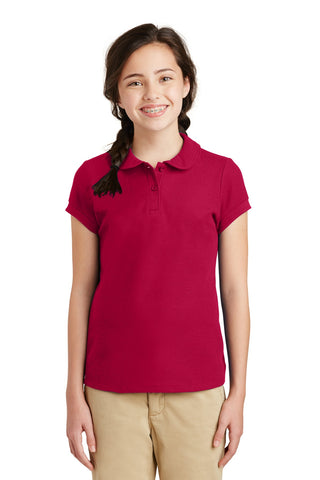 Port Authority Girls Silk Touch Peter Pan Collar Polo (Red)