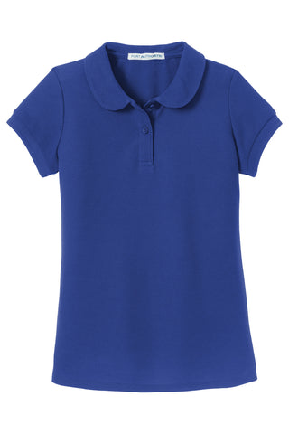 Port Authority Girls Silk Touch Peter Pan Collar Polo (Royal)