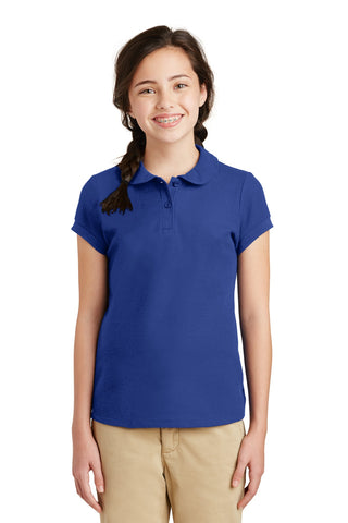 Port Authority Girls Silk Touch Peter Pan Collar Polo (Royal)