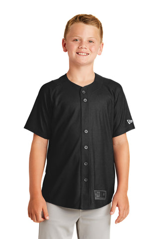 New Era Youth Diamond Era Full-Button Jersey (Black)