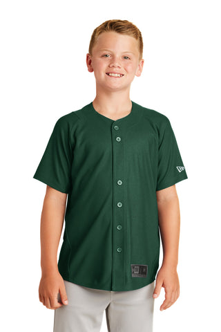 New Era Youth Diamond Era Full-Button Jersey (Dark Green)