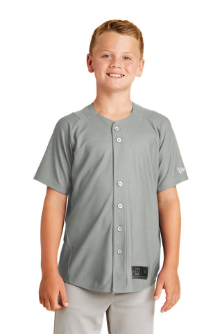 New Era Youth Diamond Era Full-Button Jersey (Grey)