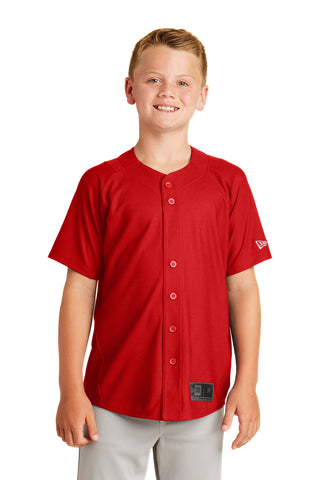 New Era Youth Diamond Era Full-Button Jersey (Scarlet)