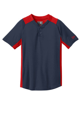 New Era Youth Diamond Era 2-Button Jersey (True Navy/ Scarlet)