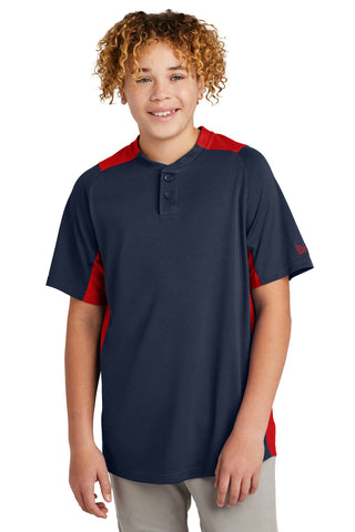 New Era Youth Diamond Era 2-Button Jersey (True Navy/ Scarlet)