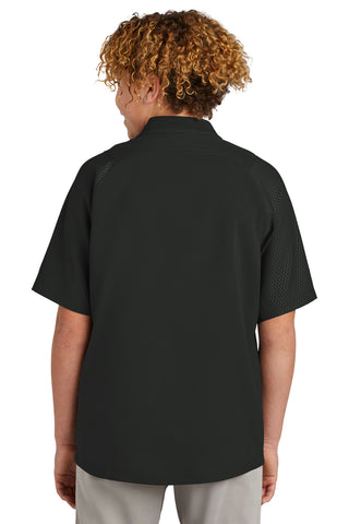 New Era Youth Cage Short Sleeve 1/4-Zip Jacket (Black)