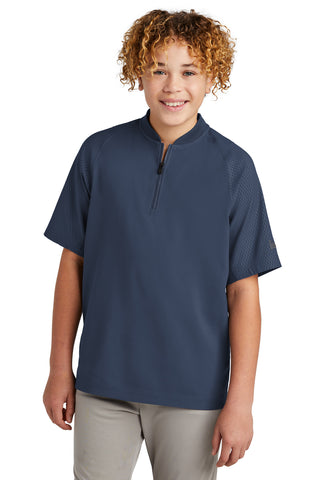 New Era Youth Cage Short Sleeve 1/4-Zip Jacket (True Navy)